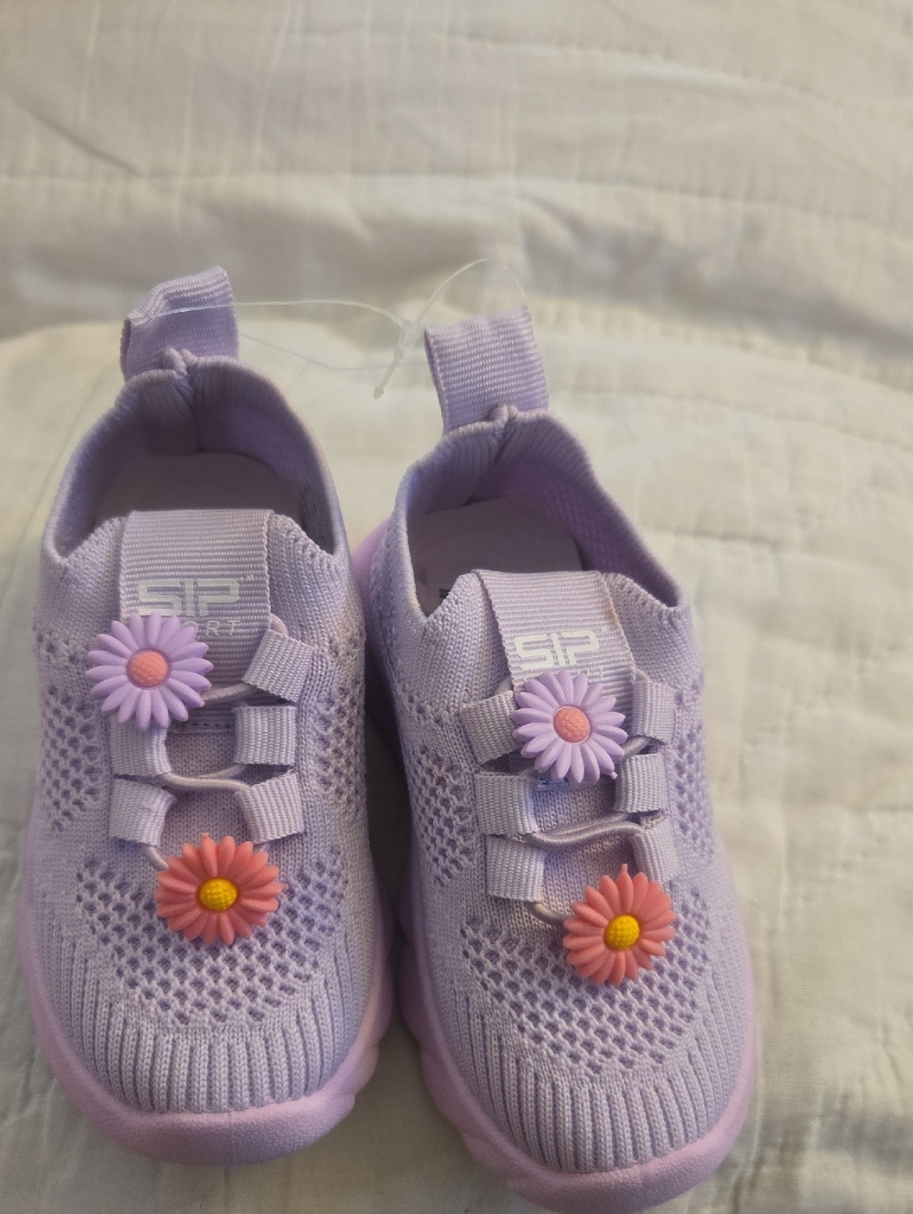 Lilac Kids Slip-On Sneakers with Daisy Charms